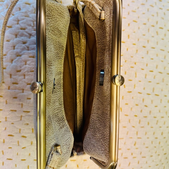 Lovely soft calfskin leather burnished gold over cream small purse. Like new. - Picture 11 of 14